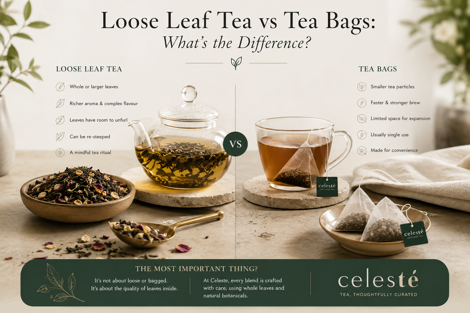 Loose Leaf Tea vs Tea Bags: What's the Difference? - CELESTE