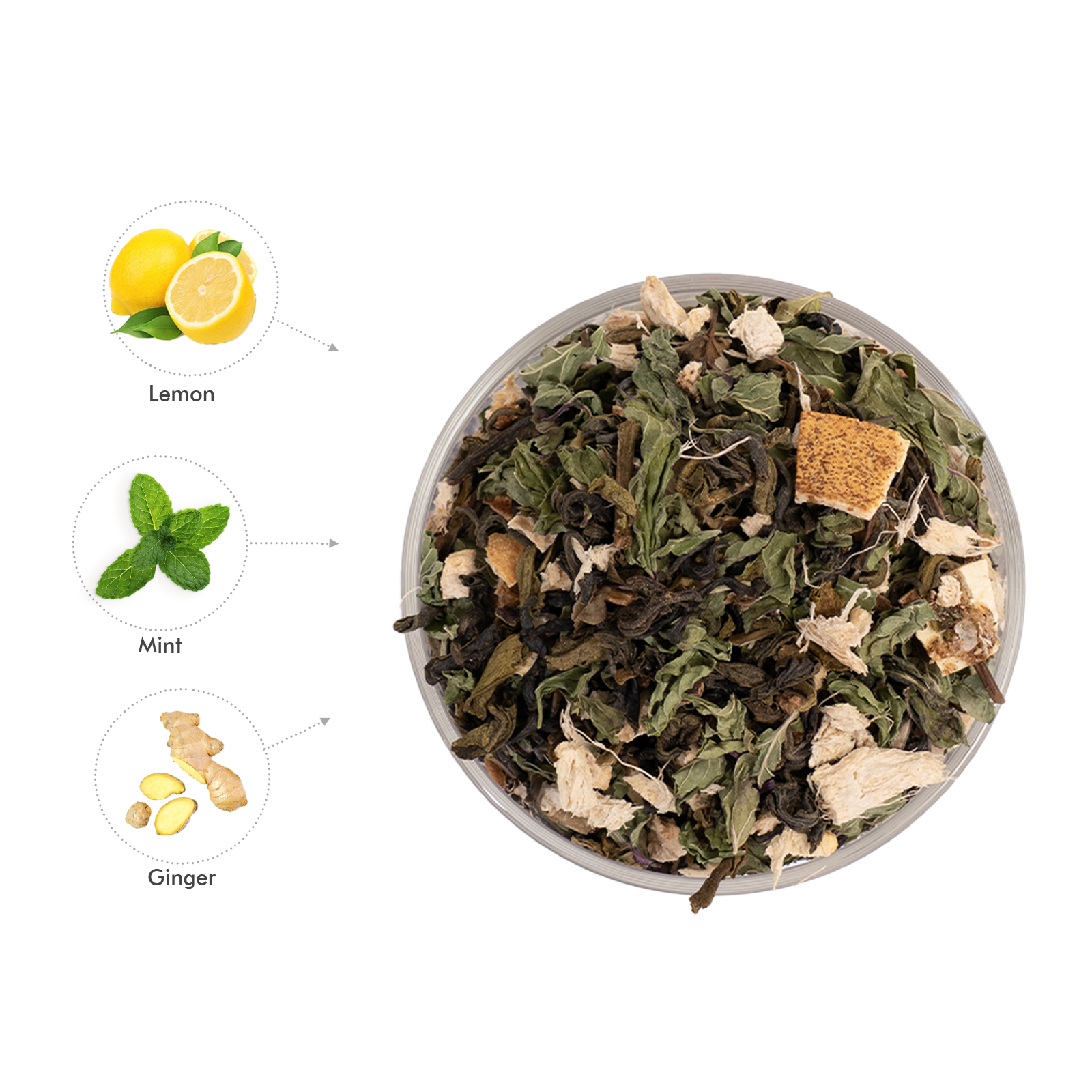 Ginger Mint Tea Bags | Digest Green Tea - 15 Count