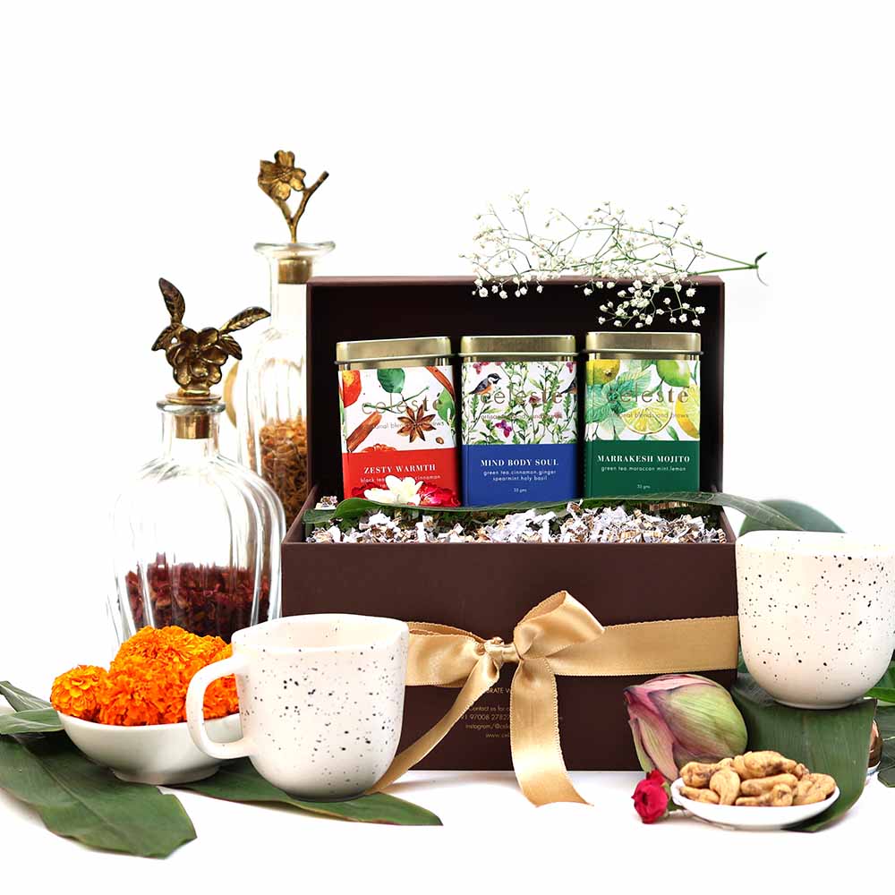 Melange Gift Box | Tea Tin Caddies with Cups